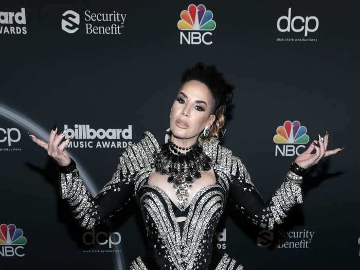 Ivy Queen attended the awards show in an embellished, black-and-silver bodysuit.