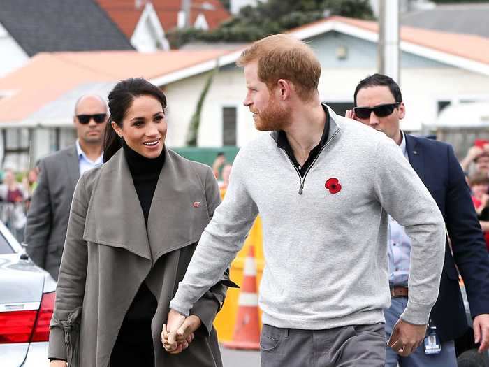 Markle dressed down for a New Zealand appearance in October 2018.