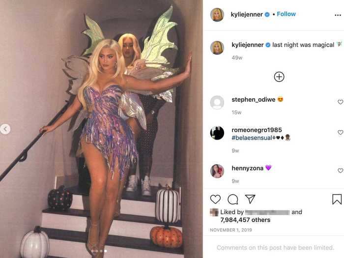 Kylie opted for a daring fairy costume the following year.