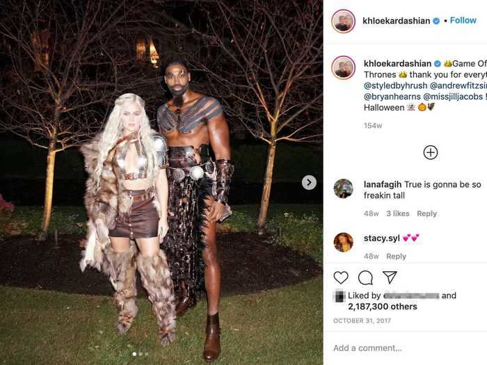 Khloe Kardashian embraced the "Game of Thrones" hype on Halloween in 2017.