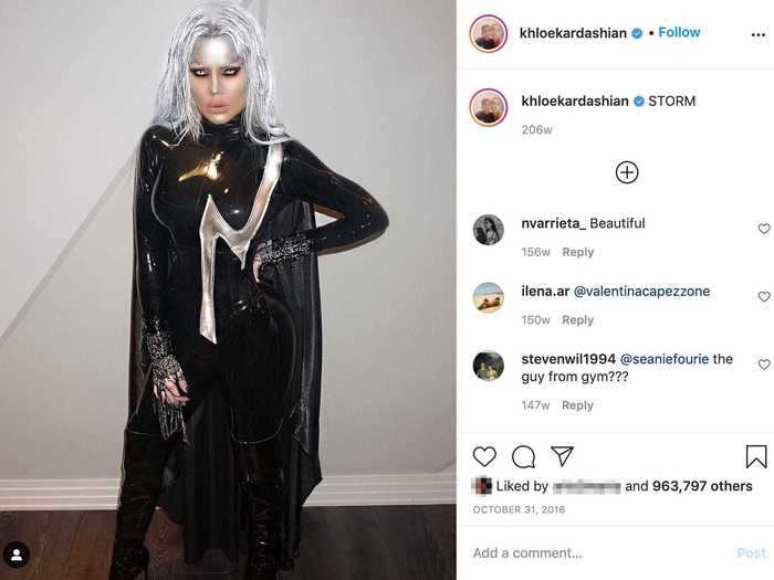 Khloe Kardashian, on the other hand, could have starred in a Marvel movie with her costume that year.