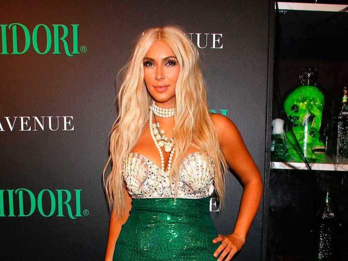 The following year, Kardashian West attended the same event as a blonde mermaid.