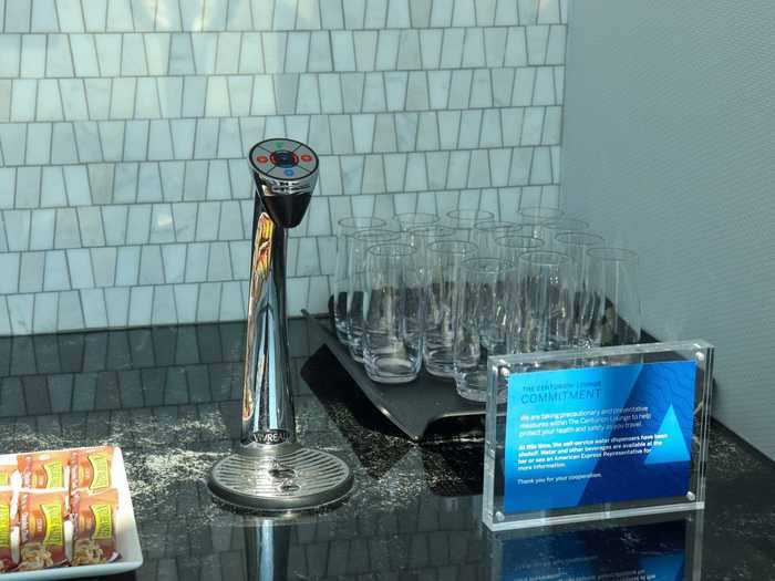 For water drinkers, a multi-use tap offers sparkling and still options.