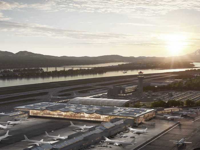 When the main terminal is complete, the Portland International Airport will be another 175,000 square feet larger but will use half of the energy per square foot compared to now.