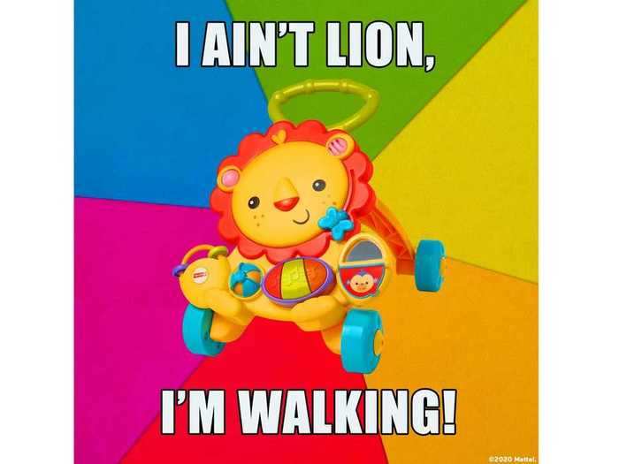 The Musical Lion Baby Walker epitomizes the 2010s with this classic meme format.