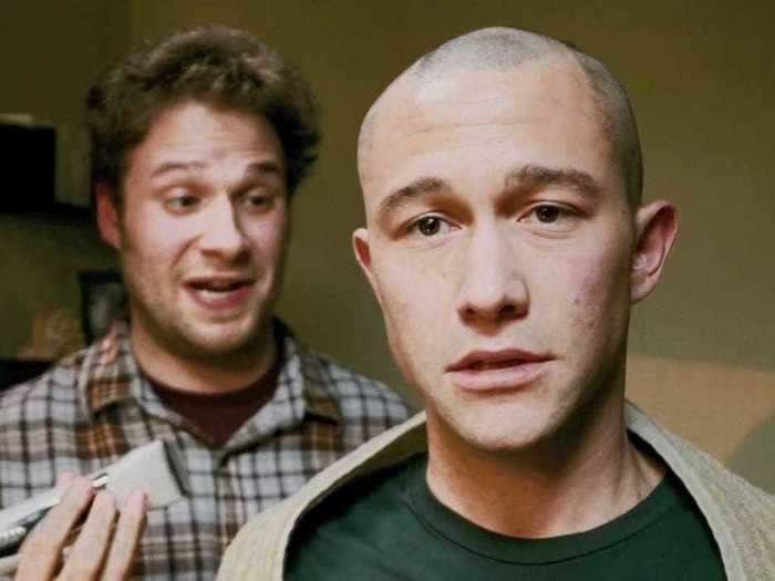 For his role in the 2011 film "50/50," the actor completely shaved his head.