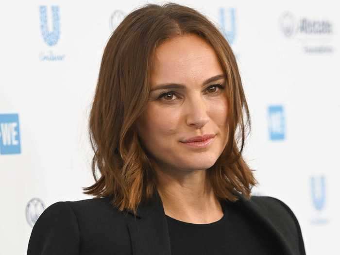 Natalie Portman usually keeps her long brown hair styled simply.