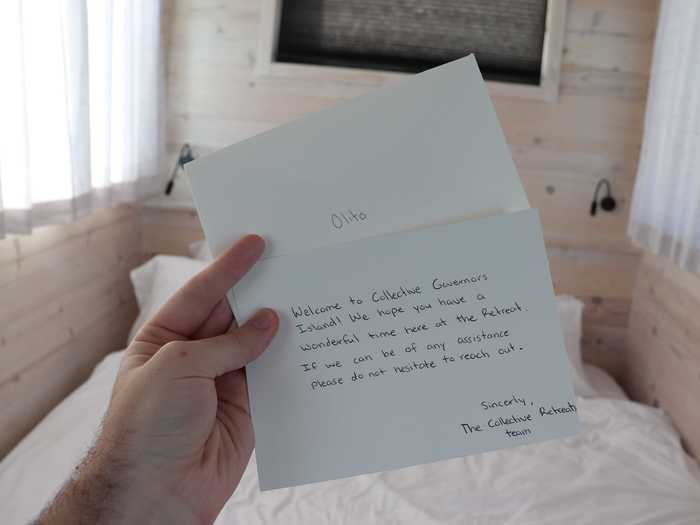 My tiny house stay was more personalized than a hotel. For example, I found a handwritten letter that welcomed me to my home for the night.