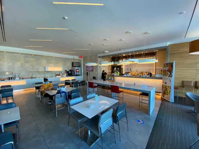 American has consolidated all of its Terminal 8 lounge operations to this space, reserving the larger rooms for overflow.