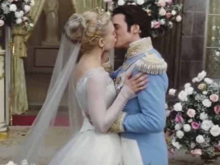 The wedding gown in the live-action "Cinderella" is supposed to reflect the princess