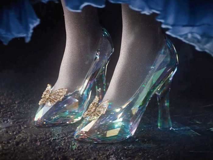 In the live-action "Cinderella" (2015), the glass slippers were an added visual effect.