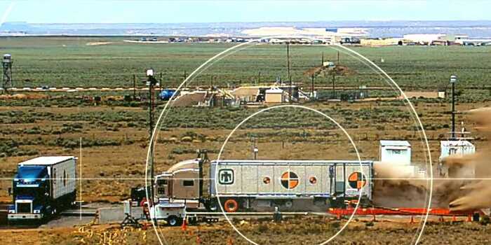 A US lab used rockets to launch a semi-truck into a new tractor trailer ...