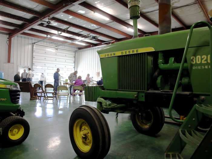 Ray Lounsberry has turned his farm shed near Nevada, Iowa, into a polling place for more than 15 years.