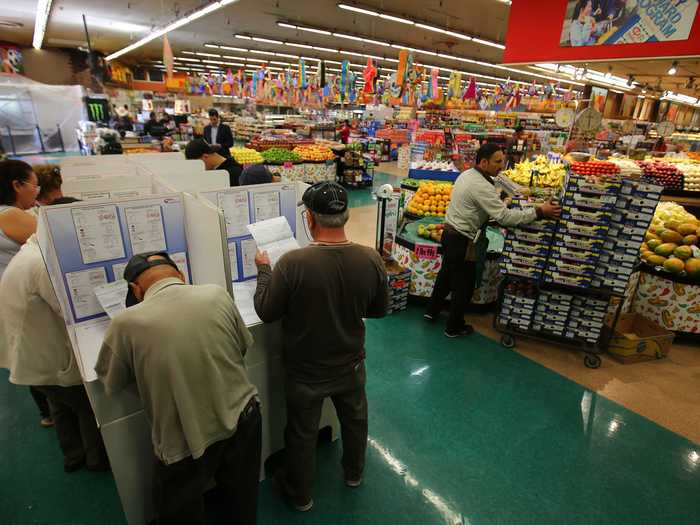 In previous elections, you could shop and vote at the Foodland grocery store in National City, California.