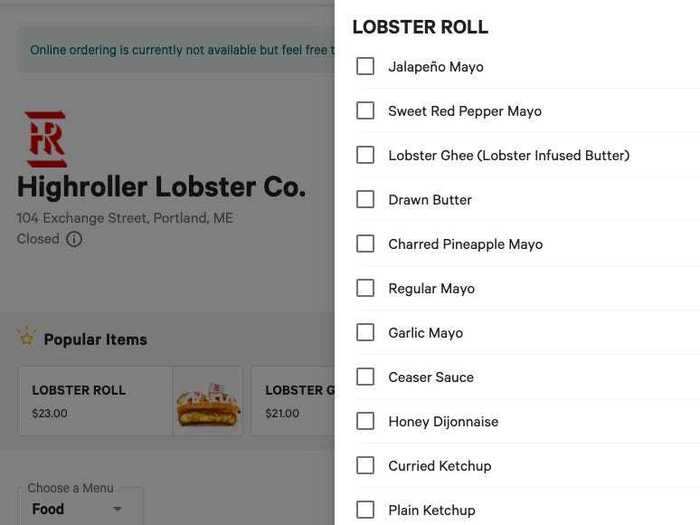 It can be ordered hot or cold, with butter or mayo. In fact, the menu had 12 sauces to choose from and allows patrons to pick two. Assuming they would come on the side, I ordered jalapeño and charred pineapple mayo.