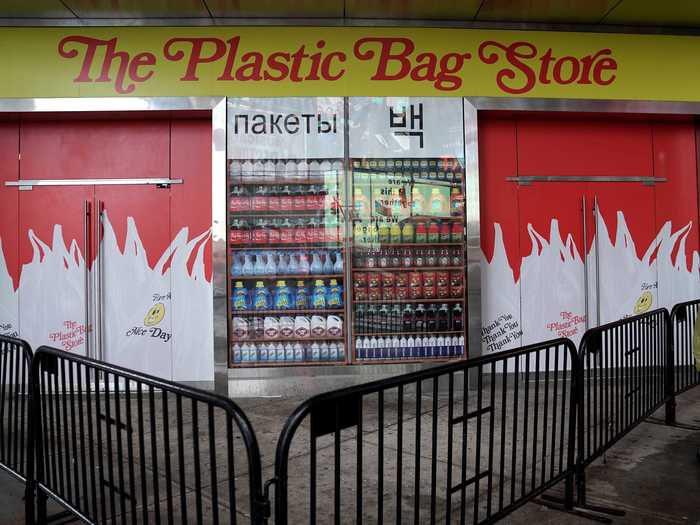 The Plastic Bag Store opens on October 22, after being postponed from the original March date.