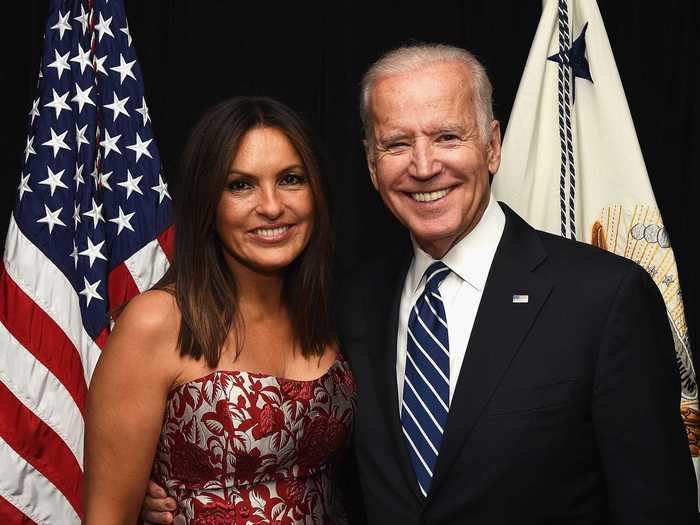 Mariska Hargitay and Biden have been friendly since he appeared on an episode of "Law and Order: SVU."