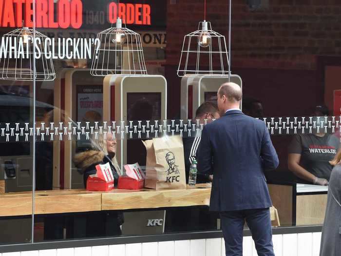 Even royals eat at KFC, which William showed during a visit to a branch in Waterloo, London earlier this week.