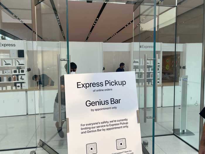 Express store visitors have to make an appointment for customer service help or to pick up online orders.