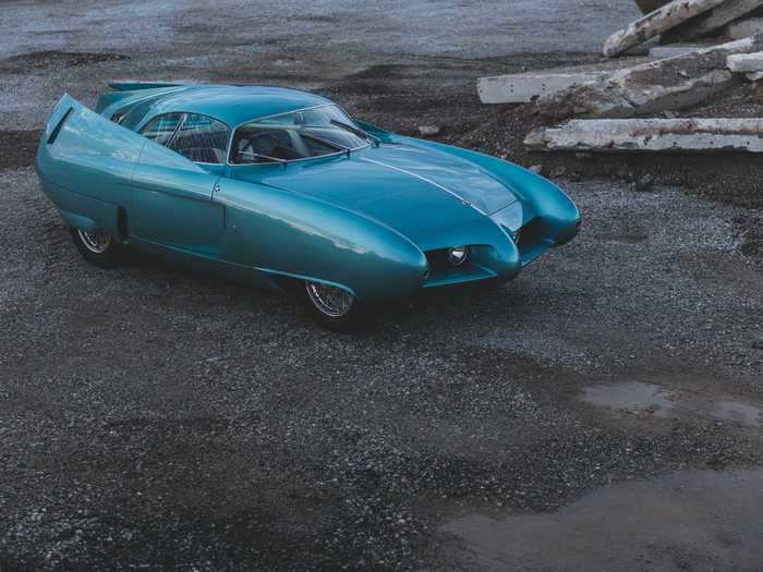 The blue BAT 7 from 1954 was even more advanced, earning a coefficient of drag of .19 that makes it slipperier than the Tesla Model S.