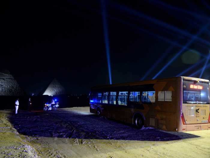 The interior of the environmentally friendly buses include screens that act as electronic tour guides, Reuters reported.