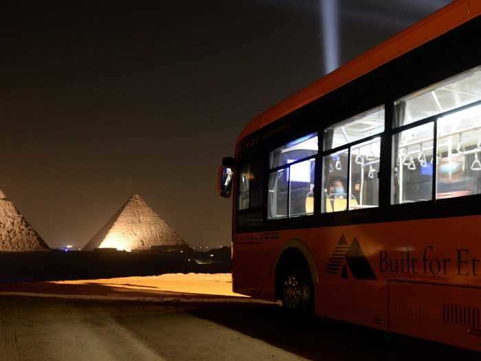 A fleet of 30 electric buses designed to shuttle tourists around the historical site was also unveiled.