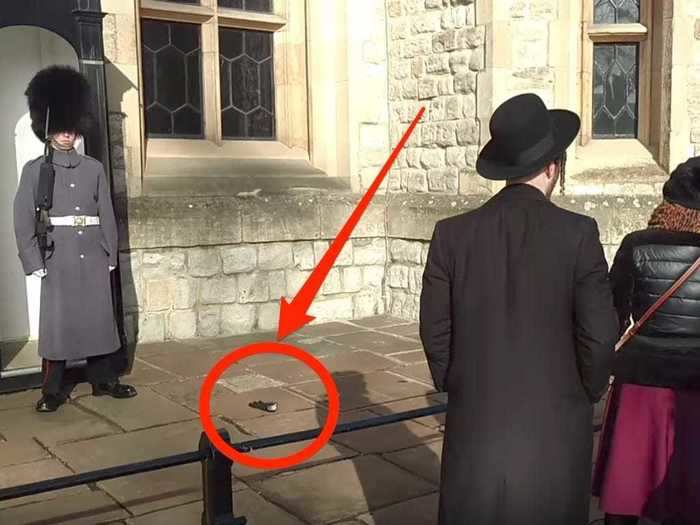 A tourist threw a glove at a member of the Queen