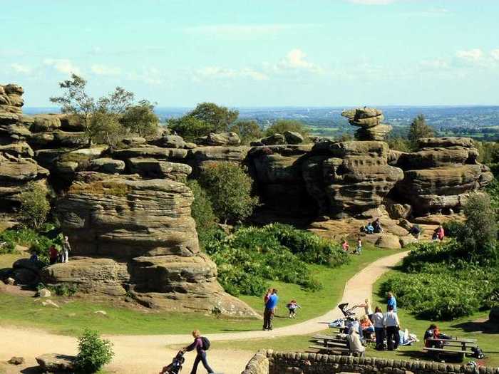 A group of teens pushed a rock off a crag at Brimham Rocks in North Yorkshire, England, causing irreparable damage to a landmark that