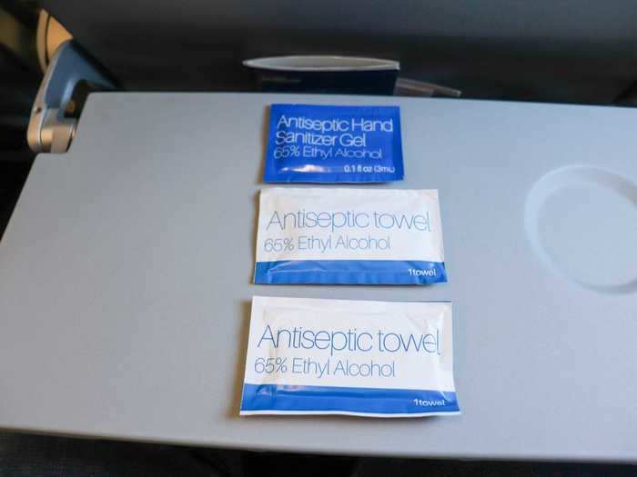 Though Jetblue also provides these antiseptic towels when boarding that can be used to clean the screen.