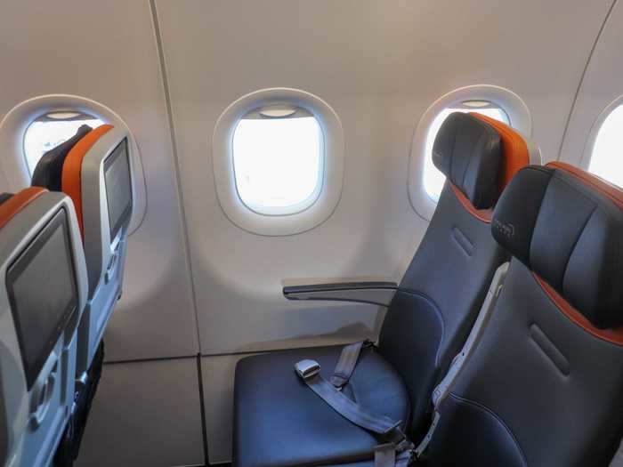 Orange, for example, signifies an "even more space" row and seat.