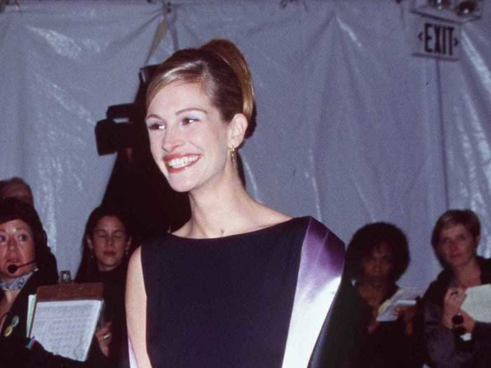 Roberts wore another simple black dress to an event in 1998.