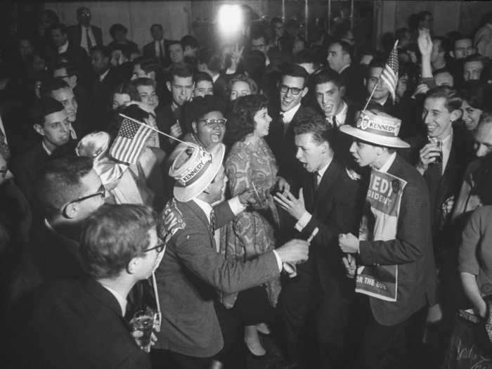 When John F. Kennedy won the election, people gathered to celebrate and wore their straw boater hats.