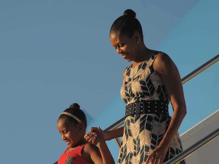 While arriving in Arizona in 2009, Obama was photographed wearing an A-line dress from Target.