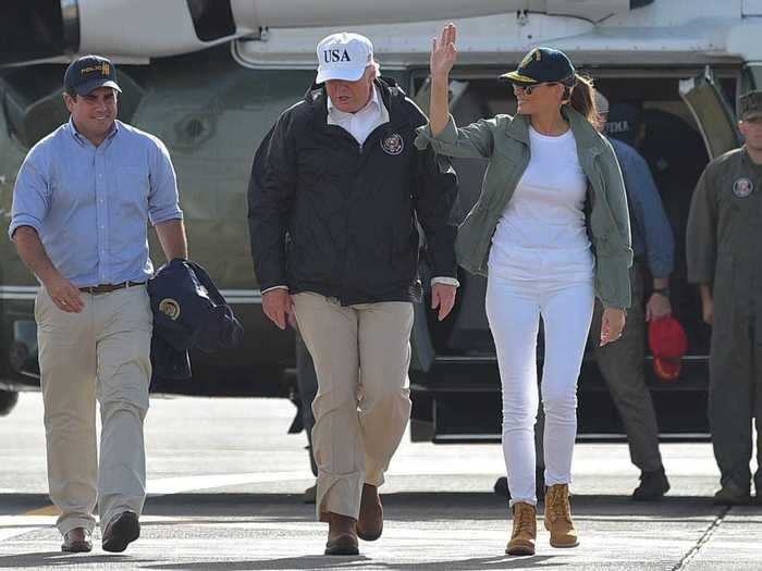 Though she often prefers designer brands, first lady Melania Trump has been spotted wearing affordable accessories like baseball hats and Timberland boots.