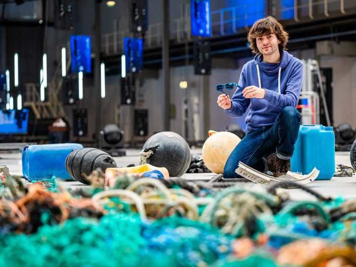 The plastic specifically comes from The Ocean Cleanup