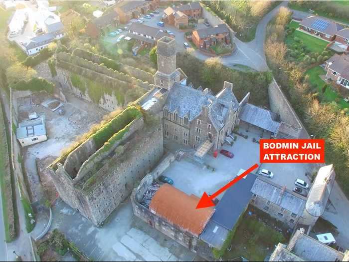 To the right is the independently operated Bodmin Jail attraction that opened to the public on October 1 and will be available to hotel guests. The experience includes interactive exhibitions detailing the jail