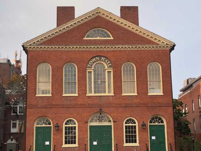 I booked an Airbnb in downtown Salem close to the Old Town Hall, which is featured in the movie. I walked by the building several times on my trip.