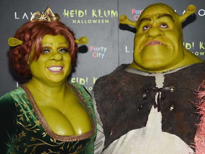 Heidi Klum and now-husband Tom Kaulitz were unrecognizable as Fiona and Shrek in 2018.