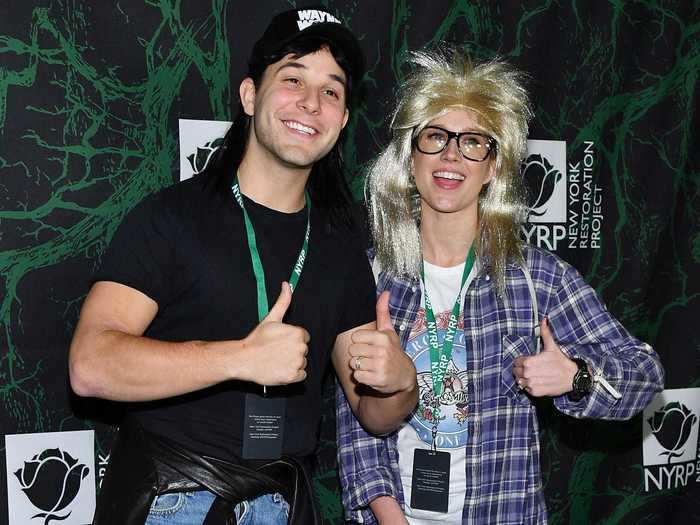 When "Pitch Perfect" stars Skylar Astin and Anna Camp were a couple, they showed off their goofy sides as Wayne and Garth from "Wayne