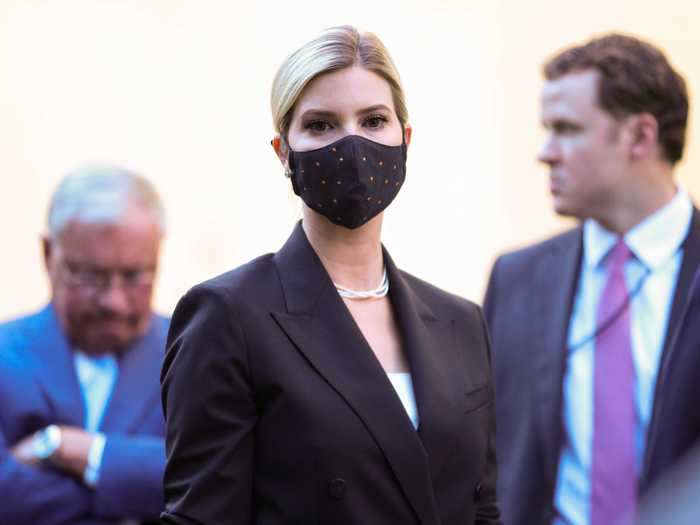 While her father largely eschewed wearing masks to prevent the spread of the novel coronavirus, Ivanka often posed in them during the pandemic. But she and her siblings were all pictured without them during the first presidential debate. Days later, the White House experienced a COVID-19 outbreak that sickened both the president and first lady.