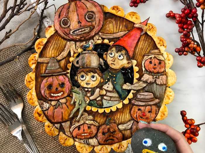 Of all her Halloween pies, this one featuring characters from "Over the Garden Wall" is Clark-Bojin