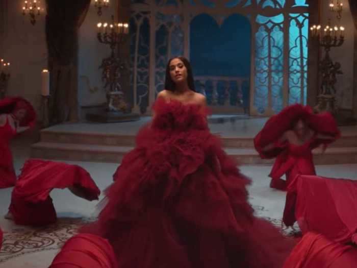 Grande looked regal alongside John Legend in the video for "Beauty and the Beast."