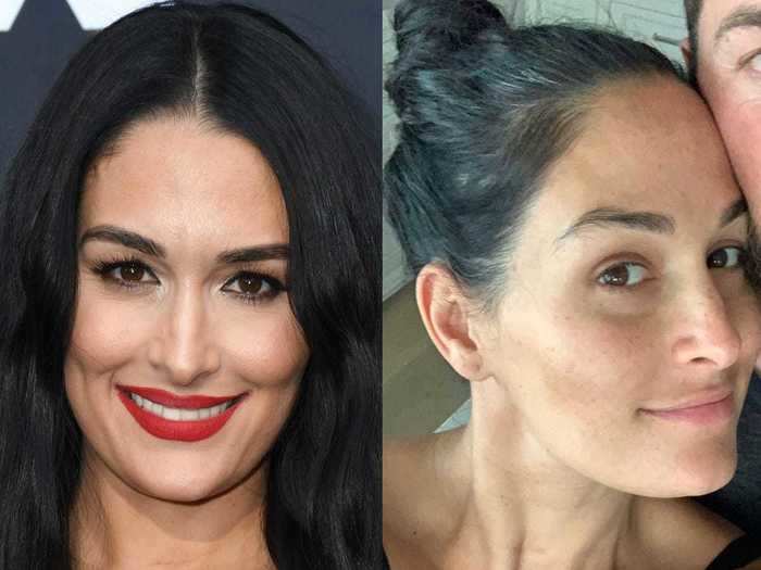 Nikki Bella opened up about her pregnancy in a "no-filter post" that showed her with gray hairs and freckled skin.