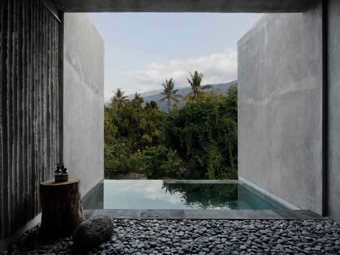 Guests can soak up scenery from their own private infinity pools ...