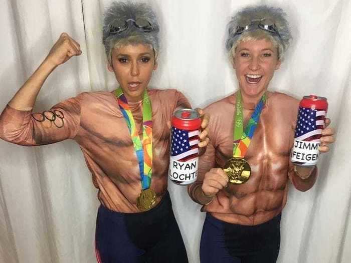 Nina Dobrev went as US Olympic swimmer Ryan Lochte in 2016.