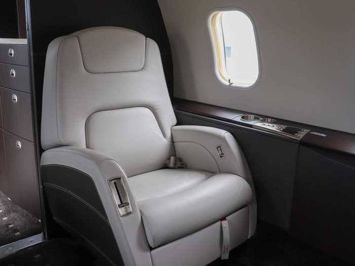 Each seat is also a window seat on this jet.