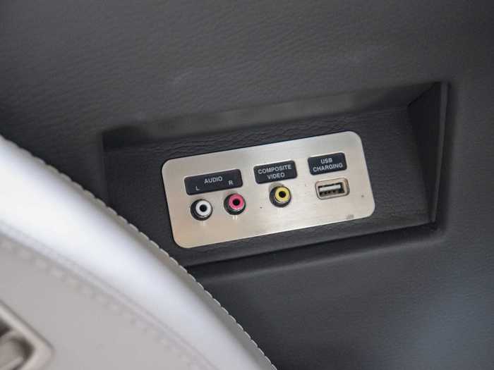 In-seat power is available through a USB charging port and there
