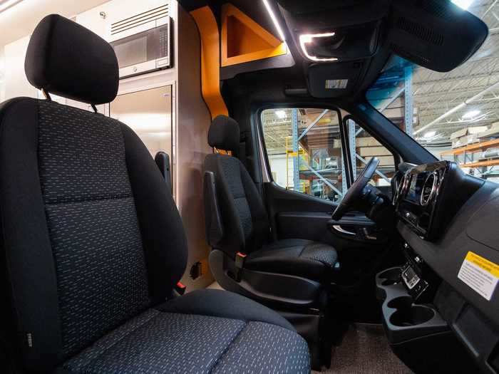 The cabin can be easily accessed from the van