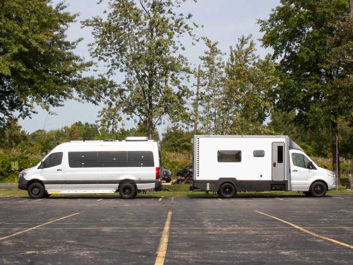 The prototype of the B Box camper took around 10 to 11 months to complete and has similar dimensions to a traditional 170-inch Sprinter van, although the B Box has a higher ground clearance with at least 9.5 inches.