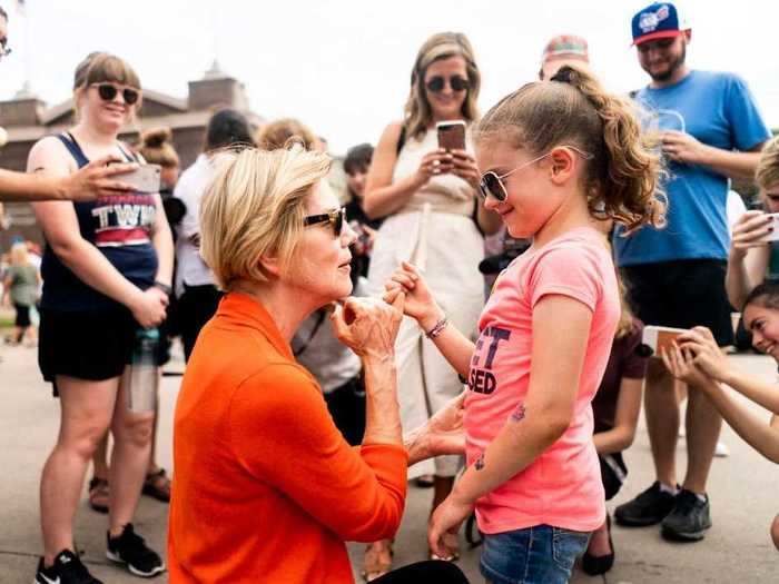 Amid a swarming crowd at the Iowa State Fair in 2019, Elizabeth Warren shared a pinky promise with a young girl.